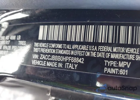 2017 Jeep Renegade Latitude 4X4 z USA, uszkodzony, nr VIN ZACCJBBB0HPF68842